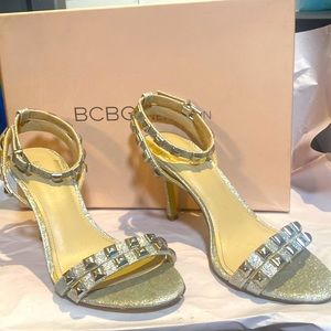 Sparkle silver studded T-strap Sandle by BCBGeneration